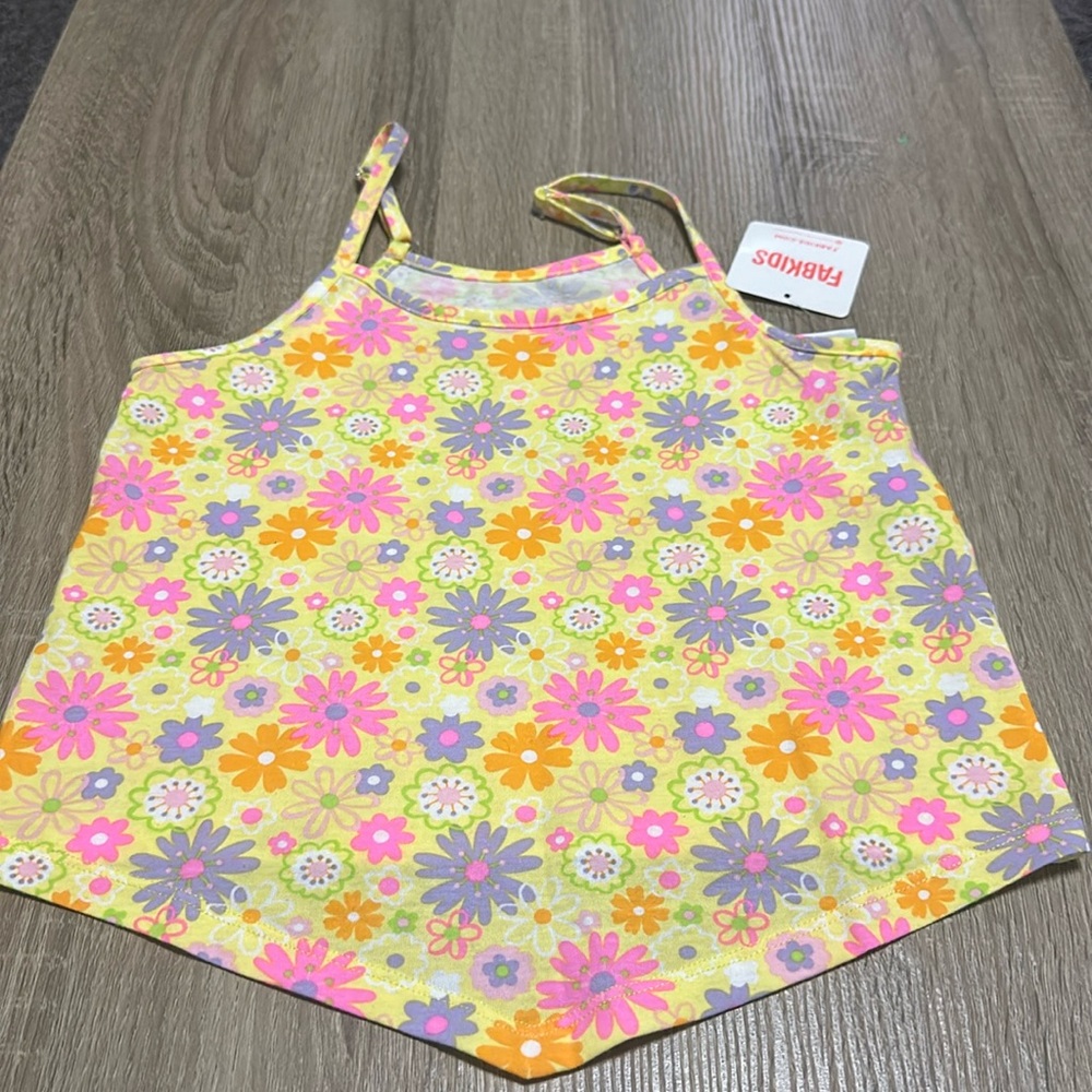 Bright and floral girls tank